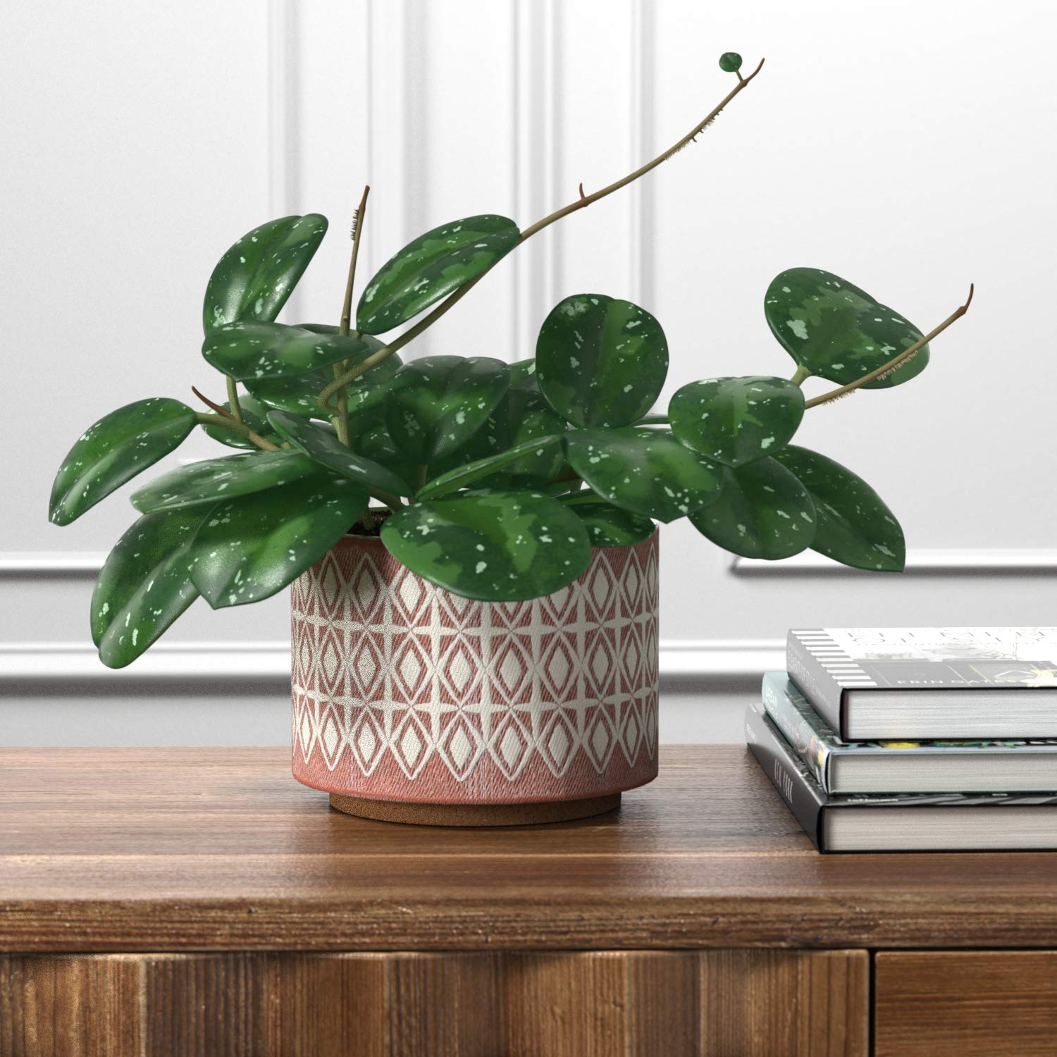 Rivet Modern Geometric Ceramic Indoor Planter Flower Pot - 6.5 Inch, Rose