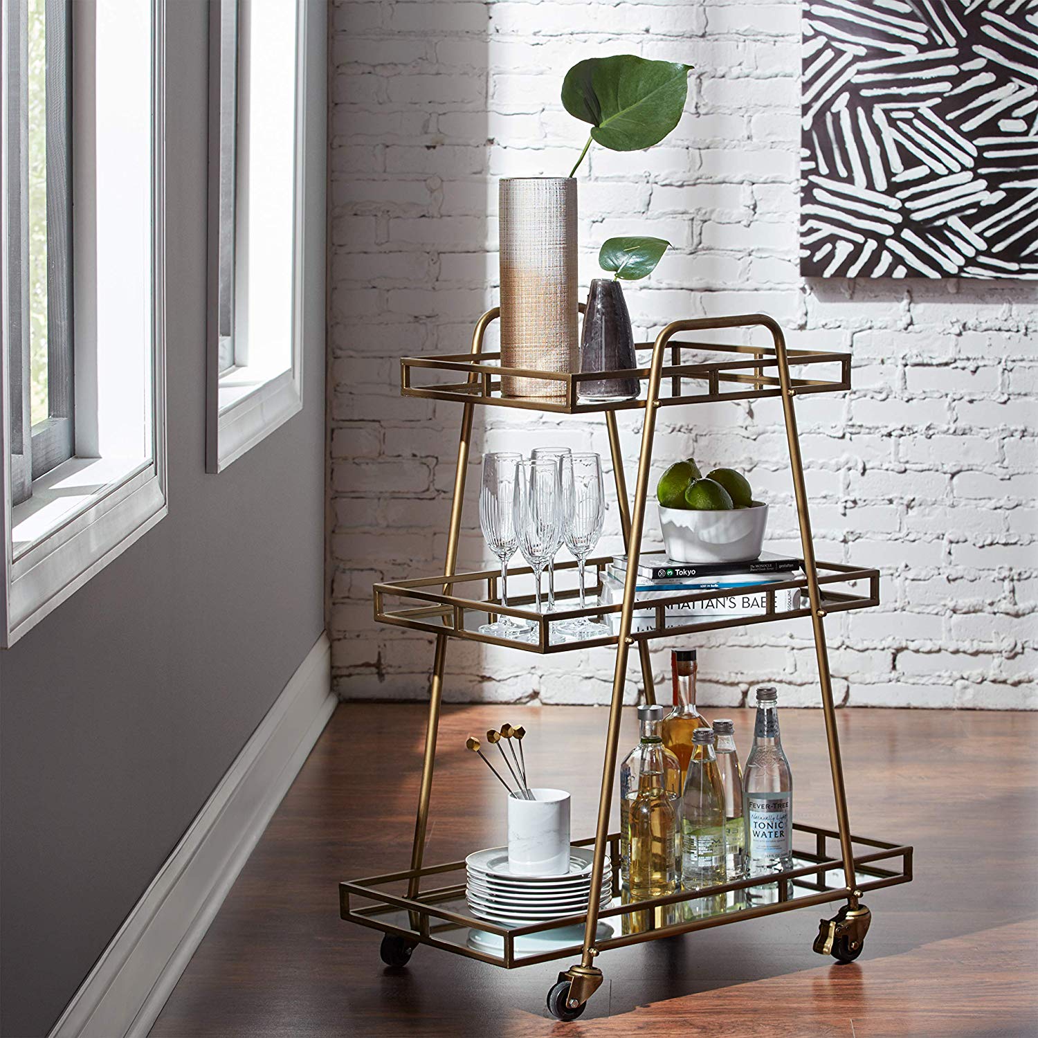 Rivet Rustic Textured Stoneware Tall Decorative Vase, 11 Inch Height, Bronze