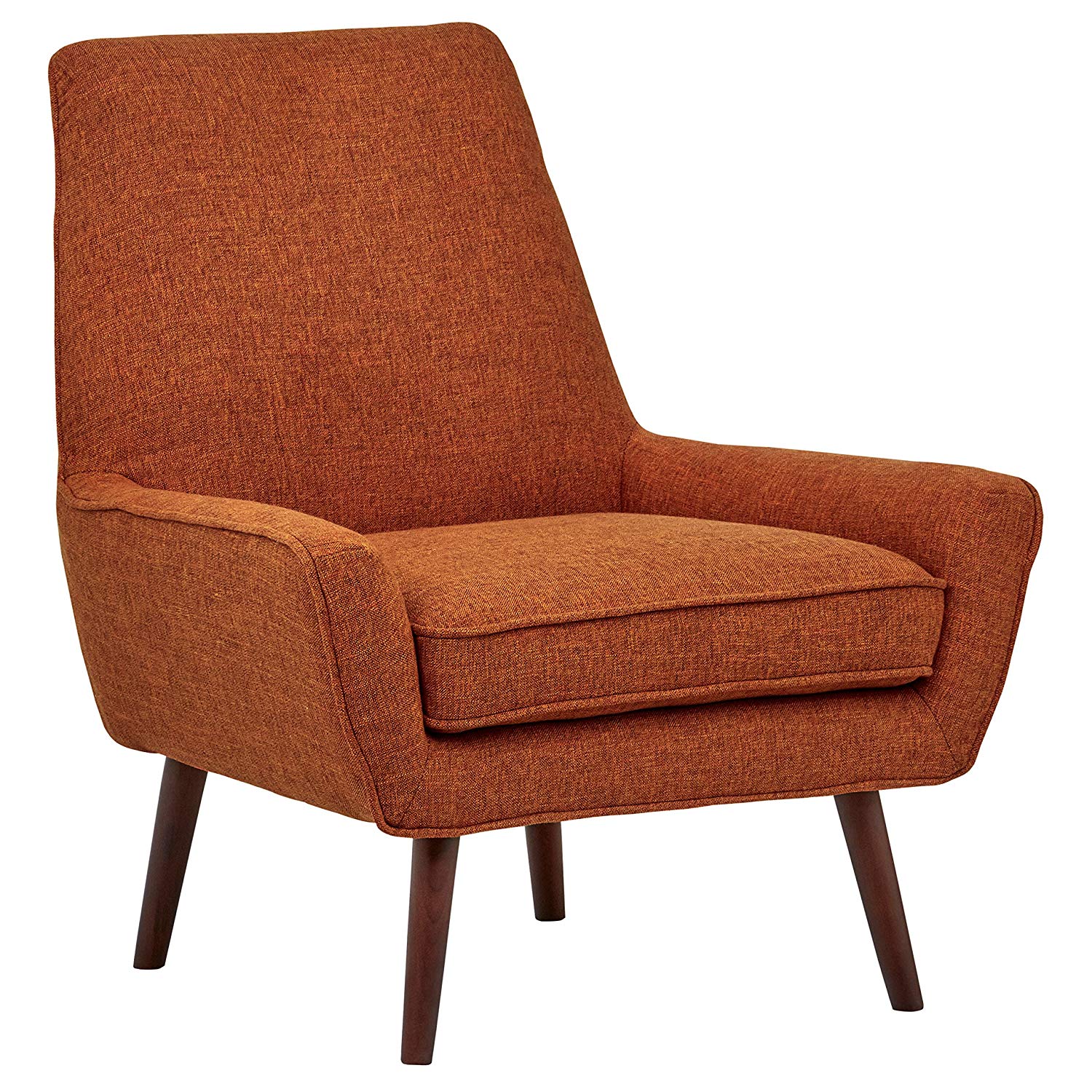 Rivet Jamie Mid-Century Modern Upholstered Low Arm Accent Club Chair, 31"W, Burnt Orange for living room decor