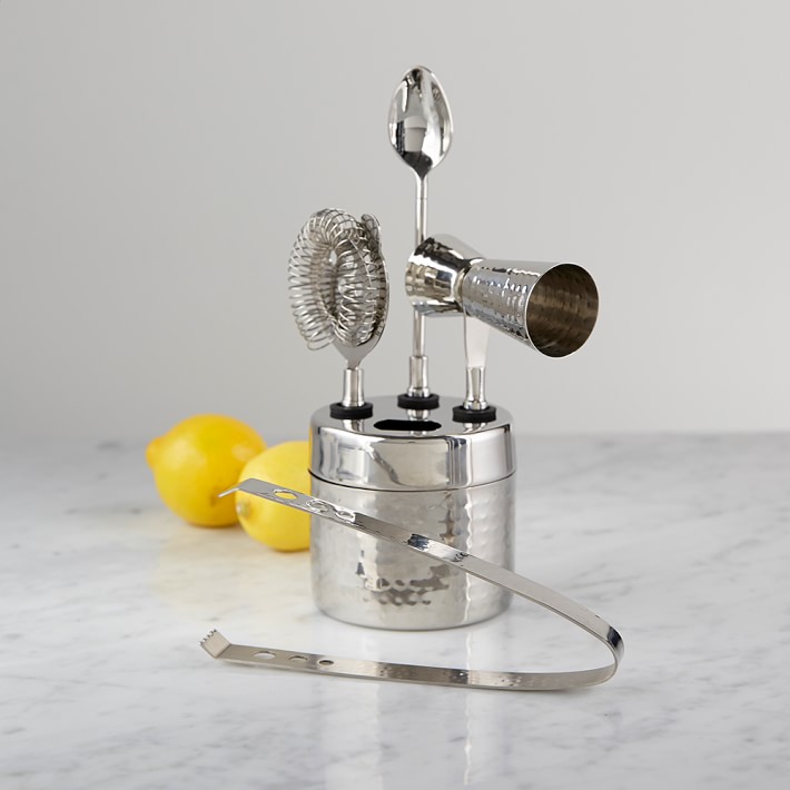 Williams Sonoma bar tool set used to make great cocktails 