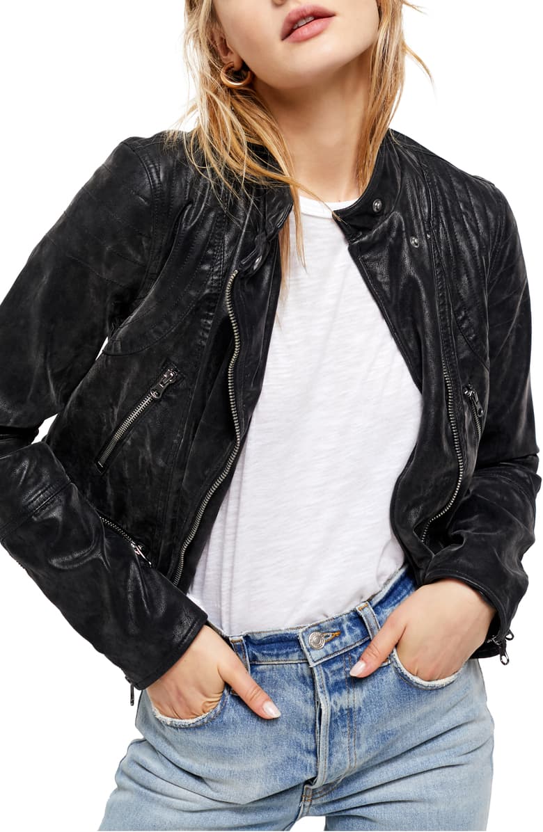 Fenix Faux Leather Moto Jacket FREE PEOPLE