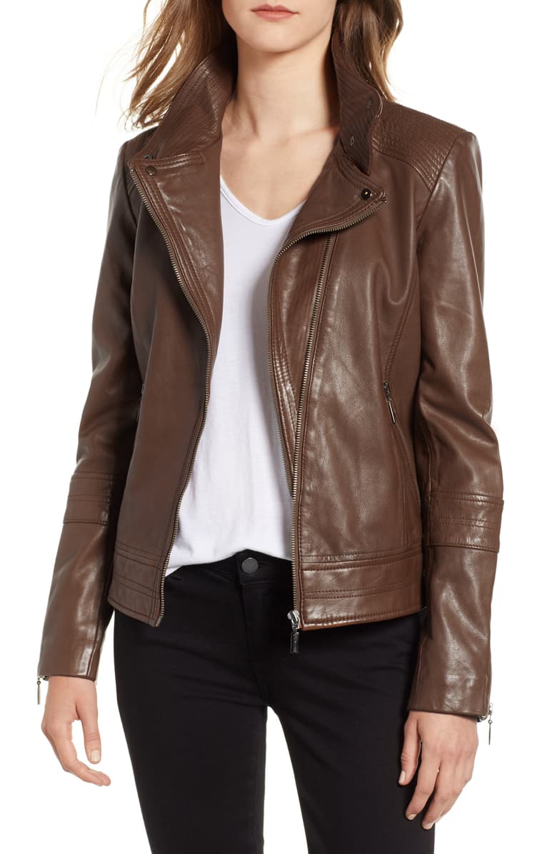 Brown Leather jacket from Nordstrom 